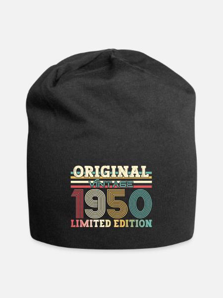Original 1950 Jahrgang 1950 74. Geburtstag 1950 - Jersey-Beanie - Schwarz