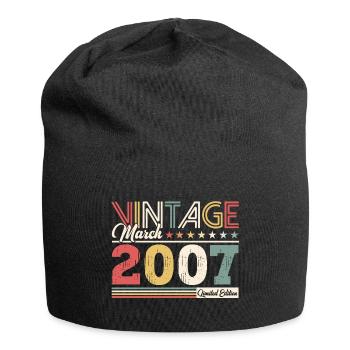 18. Geburtstag Geschenk Mann Vintage März 2007 - Jersey-Beanie - Schwarz - Vorne