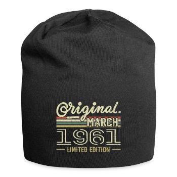Né en Mars 1961 Cadeau Anniversaire Mars 1961 - Bonnet en jersey - noir - Devant