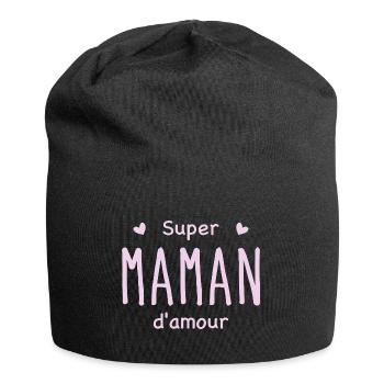 Super maman d'amour - Bonnet en jersey - noir - Devant