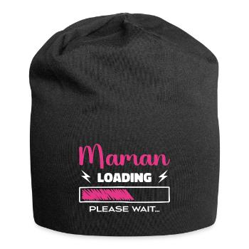 Mama lädt Bitte warten... - Jersey-Beanie - Schwarz - Vorne