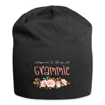 Happiness Is Being Grammie Floral Flower Grandma - Bonnet en jersey - noir - Devant