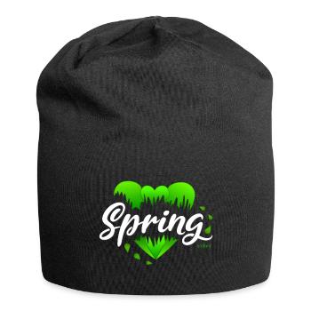 Spring Springtime Hearts - Jersey Beanie - black - Front