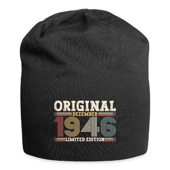 77e anniversaire Original Décembre Né 1946 - Bonnet en jersey - noir - Devant