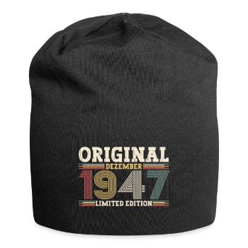 76e anniversaire Original Décembre Né 1947 - Bonnet en jersey - noir - Devant
