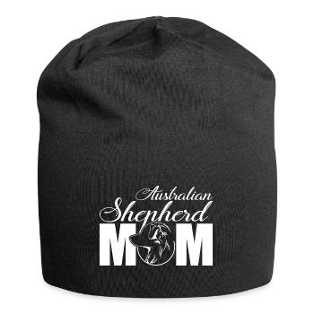 Australian Shepherd Profil Mom Hunde Hund Wilsigns - Jersey-Beanie - Schwarz - Vorne