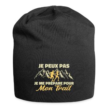 Je peux pas je me prépare pour mon trail - Bonnet en jersey - noir - Devant