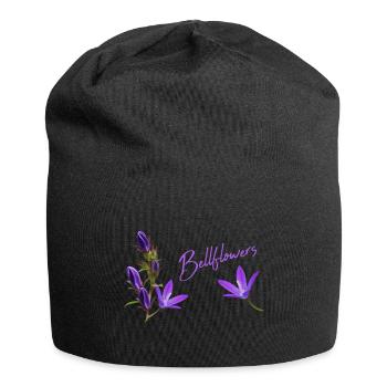 Fleurs violettes Bluebells - Bonnet en jersey - noir - Devant