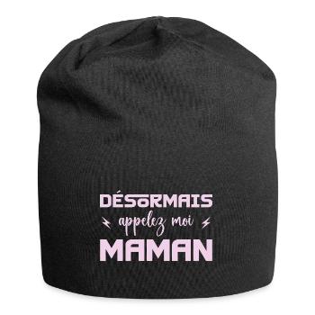 désormais appelez moi maman - Bonnet en jersey - noir - Devant