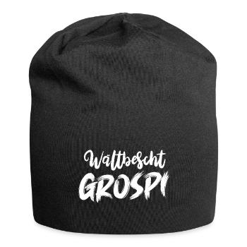 Wältbescht Grospi Opi Schweiz Opa Schweizerdeutsch - Jersey-Beanie - Schwarz - Vorne