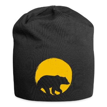 Bär Skandinavien Silhouette Sonne Geschenk - Jersey-Beanie - Schwarz - Vorne