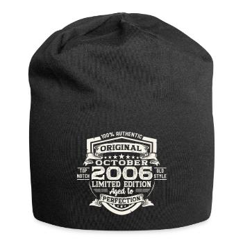Original October 2006 16th Birthday Gift Cool - Jersey Beanie - black - Front