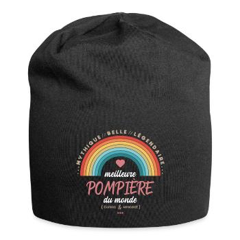 Meilleure pompière du monde - Bonnet en jersey - noir - Devant