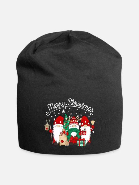 Wichtel Weihnachten Merry Christmas Gnomies - Jersey-Beanie - Schwarz