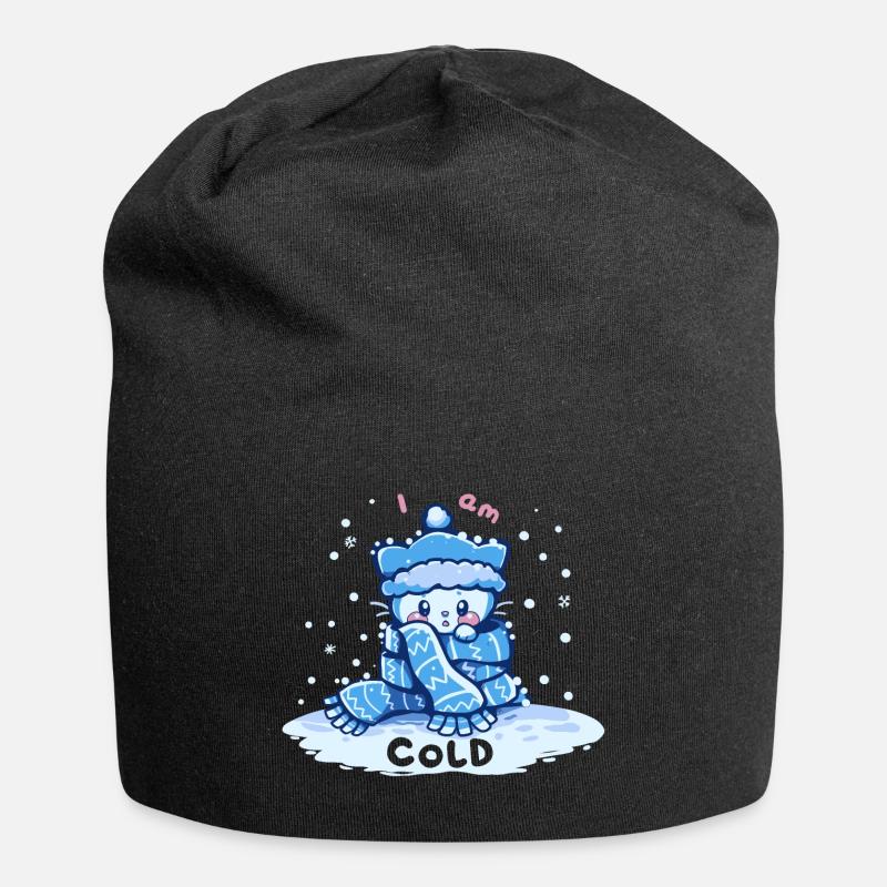 Mit ist kalt - Jersey-Beanie - Schwarz