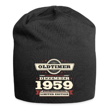 64. Geburtstag Oldtimer Dezember Jahrgang 1959 - Jersey-Beanie - Schwarz - Vorne
