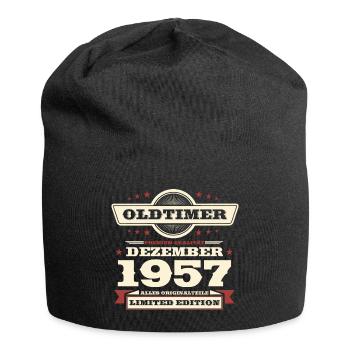 66. Geburtstag Oldtimer Dezember Jahrgang 1957 - Jersey-Beanie - Schwarz - Vorne