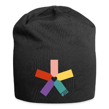 Asterisk bunt - Jersey-Beanie - Schwarz - Vorne