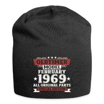 55. Geburtstag Oldtimer Februar Jahrgang 1969 - Jersey-Beanie - Schwarz - Vorne