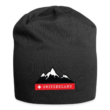 Montagnes suisses - Alpes suisses - Alpes - Bonnet en jersey - noir - Devant