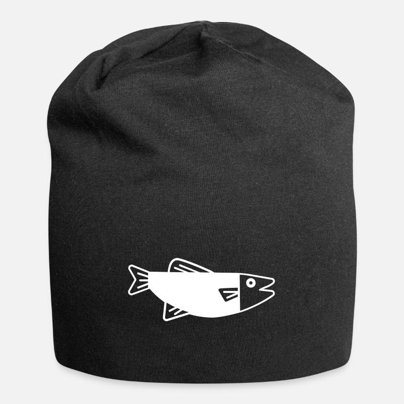 Fisch - Jersey-Beanie - Schwarz