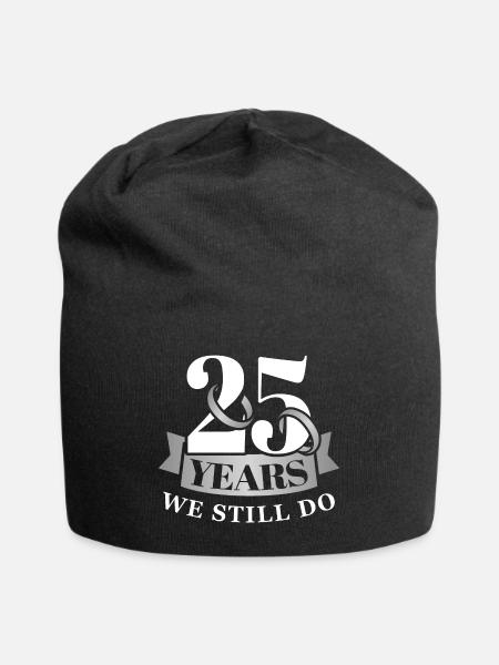 Silver wedding anniversary - Jersey Beanie - black