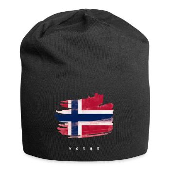 Norwegen norwegische Flagge Wasserfarben - Jersey-Beanie - Schwarz - Vorne