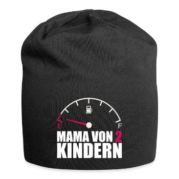 Mama von 2 Kindern Tankanzeige Energie Kraftlos - Jersey-Beanie - Schwarz - Vorne