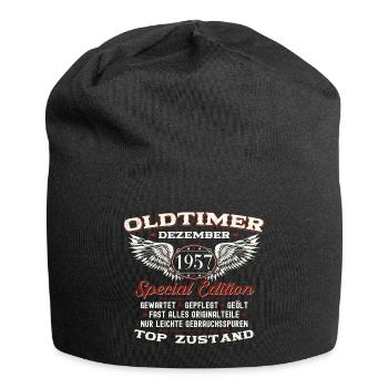66. Geburtstag Oldtimer Dezember Jahrgang 1957 - Jersey-Beanie - Schwarz - Vorne