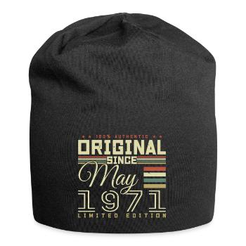 Cadeau Anniversaire Mai 1971, Gift May 1971 - Bonnet en jersey - noir - Devant