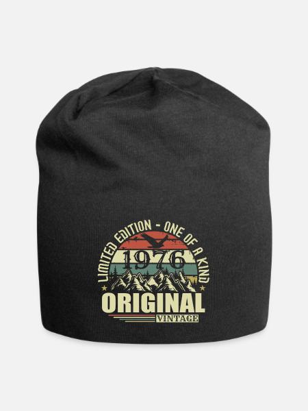 Original 1976 Vintage Retro Jahrgang 1976 geboren - Jersey-Beanie - Schwarz