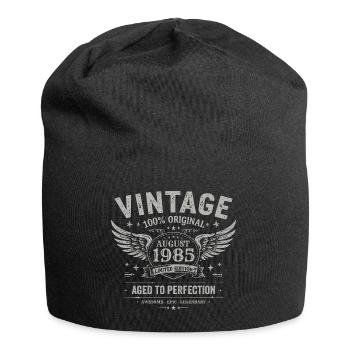 Né en Août 1985, Construit Août 1985 - August 1985 - Bonnet en jersey - noir - Devant