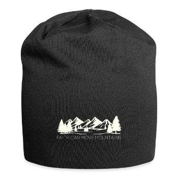Faith can move Mountains - Christian Gift - Jersey Beanie - black - Front