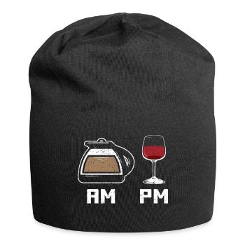 Kaffee Wein AM PM - Jersey-Beanie - Schwarz - Vorne