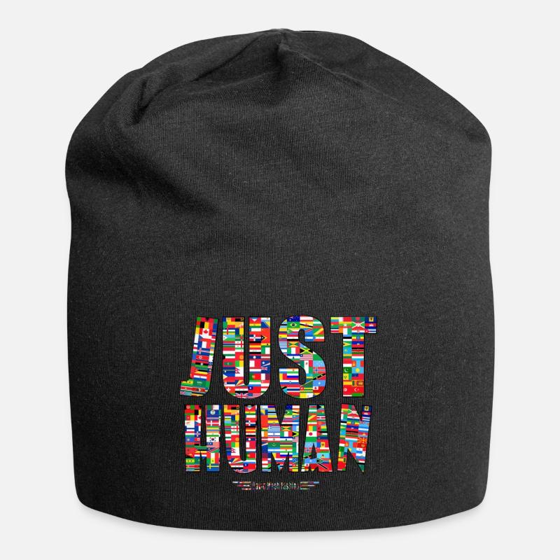 Nur ein Mensch - Jersey-Beanie - Schwarz