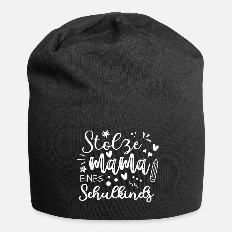 Schulanfang Schule - Stolze Mama eines Schulkinds - Jersey-Beanie - Schwarz