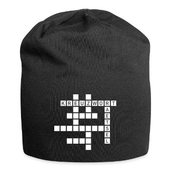 Mots croisés - Bonnet en jersey - noir - Devant