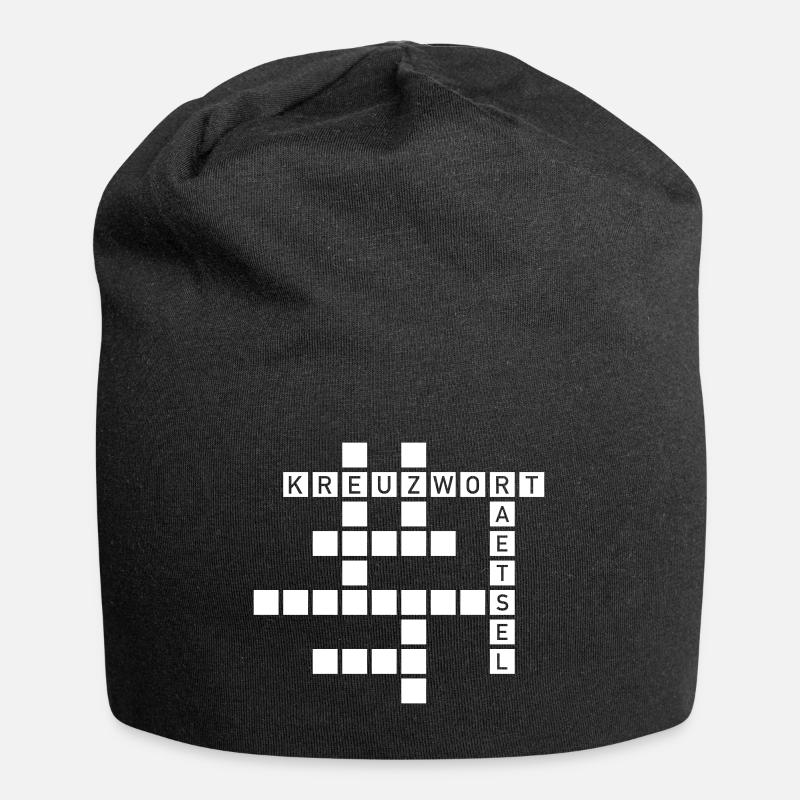 Kreuzworträtsel - Jersey-Beanie - Schwarz