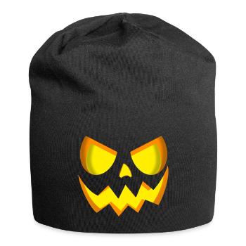 Halloween Kürbis - Jersey-Beanie - Schwarz - Vorne