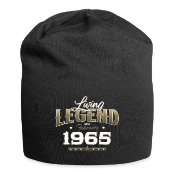 60th Birthday Gift Man Legend February 1965 - Jersey Beanie - black - Front