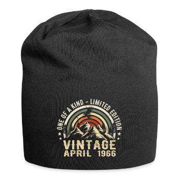 April 1966 Birthday Gift - Born in April 196 - Jersey Beanie - black - Front
