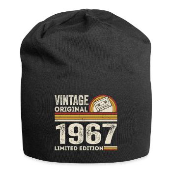 Jahrgang 1967 Kassette 1967 - 58. Jubiläum 1967 - Jersey-Beanie - Schwarz - Vorne