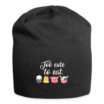 Trop mignon pour manger - trop mignon pour manger - végétalien - Bonnet en jersey - noir - Devant