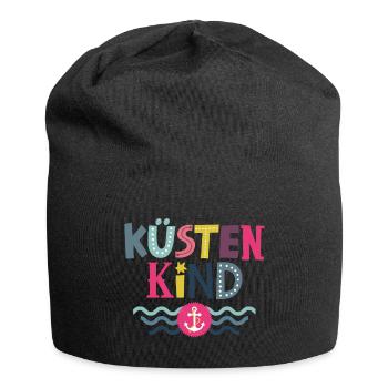 Küstenkind - Jersey-Beanie - Schwarz - Vorne