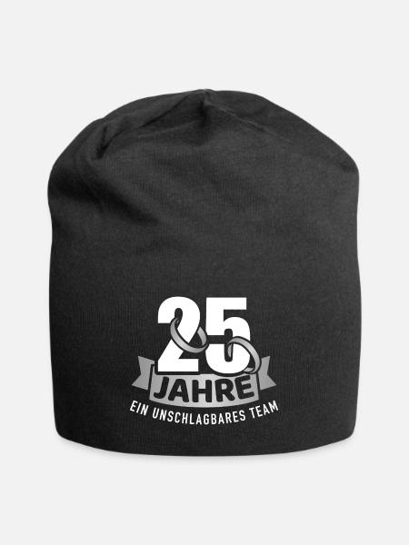 Silberhochzeit - Jersey-Beanie - Schwarz