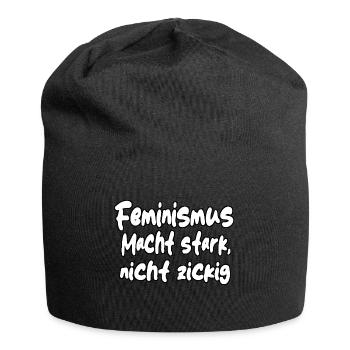 Feminismus macht stark... - Jersey-Beanie - Schwarz - Vorne