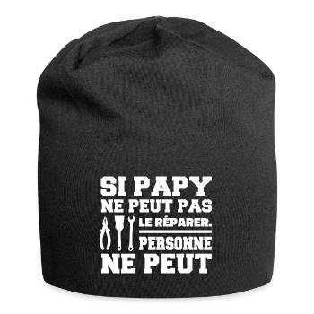 Opa - wenn Opa es nicht reparieren kann - Jersey-Beanie - Schwarz - Vorne