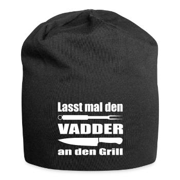 Lasst mal den Papa grillen - Papa ist Grillmeister - Jersey-Beanie - Schwarz - Vorne