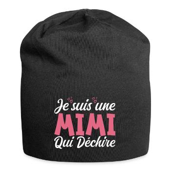 Ich bin eine Mimi, die reißt - Jersey-Beanie - Schwarz - Vorne