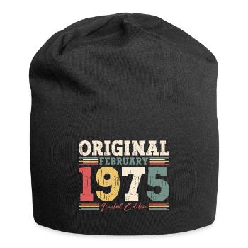 50th Birthday Gift Husband Original February 1975 - Jersey Beanie - black - Front